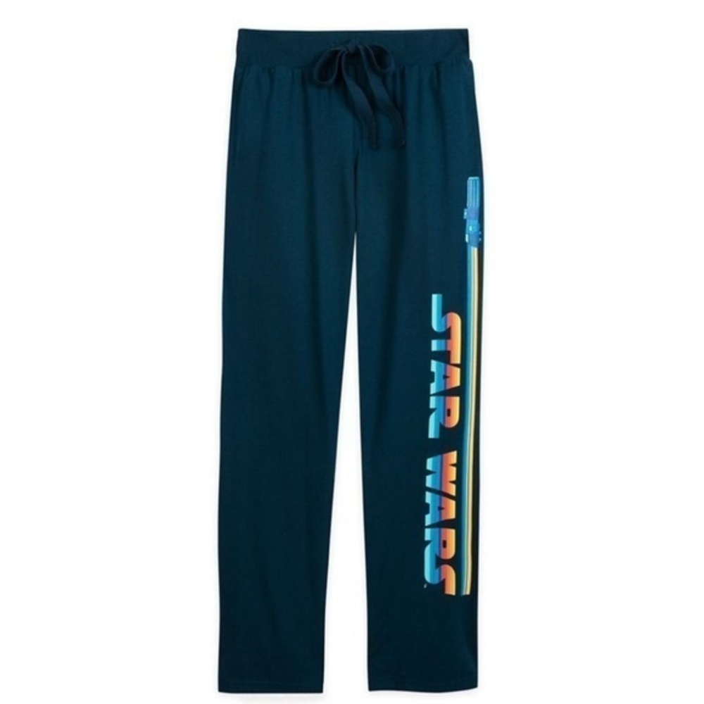 Disney Star Wars Sweatpants Mens XL Teal Graphic Print Drawstring Pull On